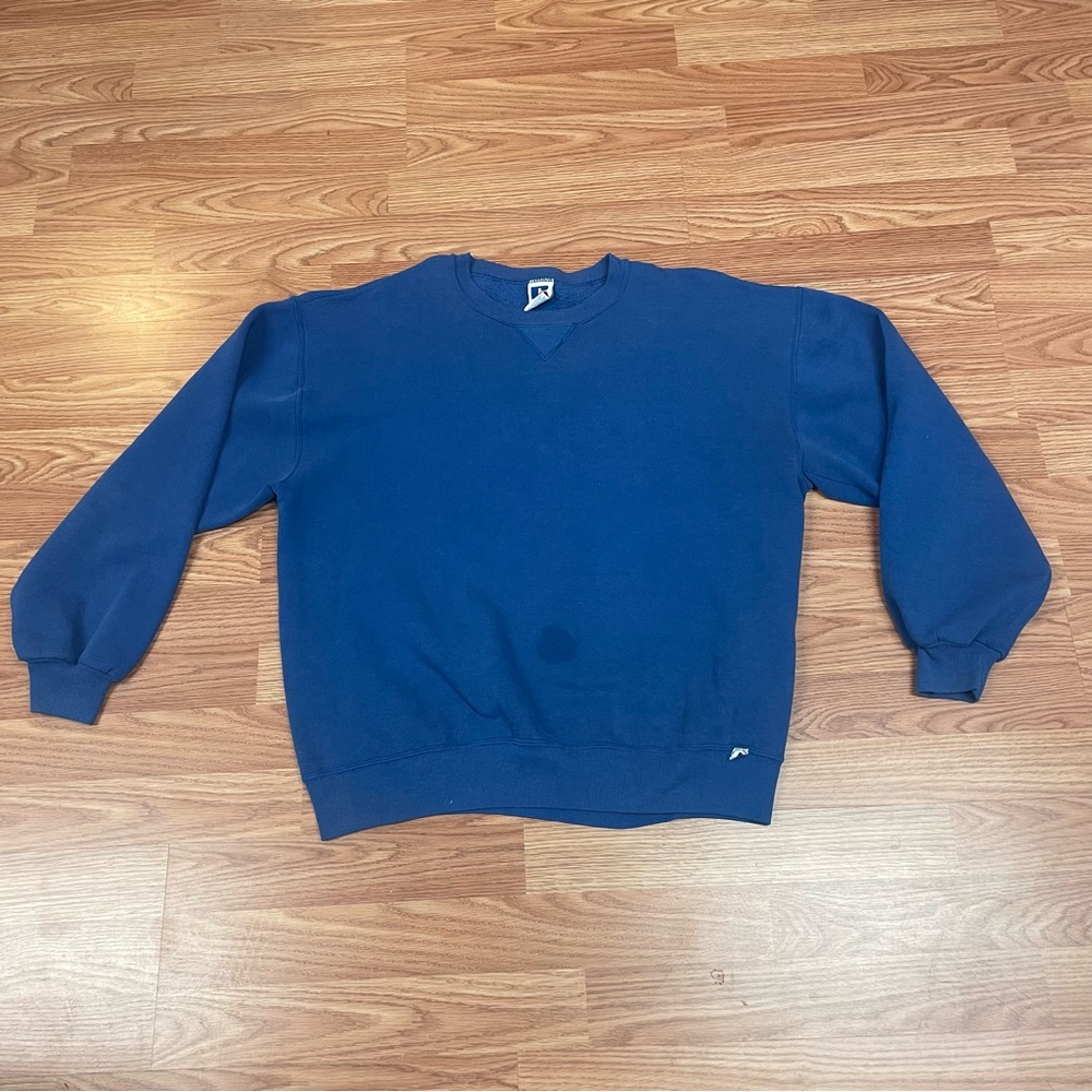 Vintage Russell Athletic Men’s Crewneck Sweatshirt XL Made In USA Blue 90’s Pull
